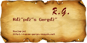 Répás Gergő névjegykártya